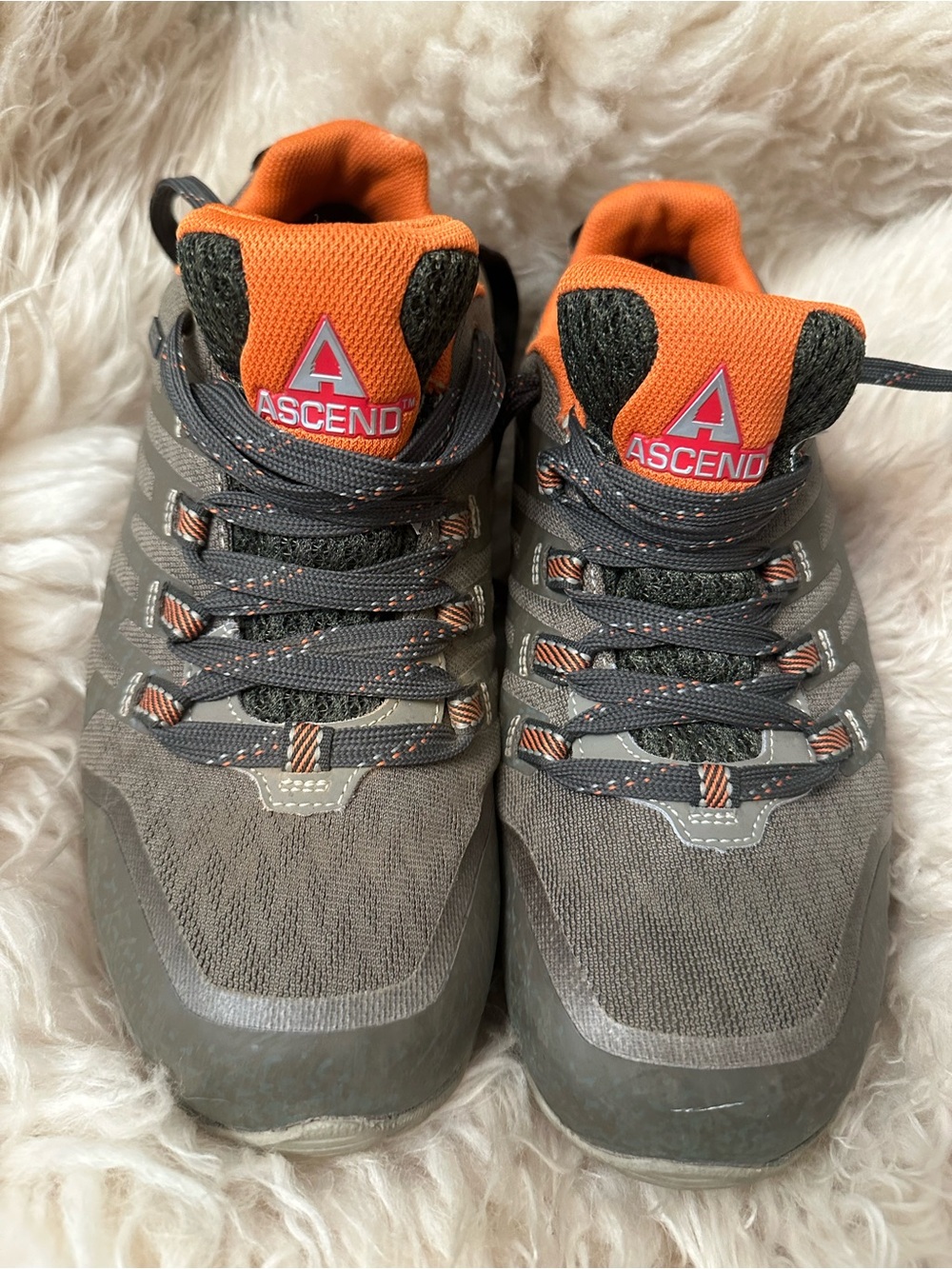 Ascend Gray with Orange Accent Hiking Sneakers